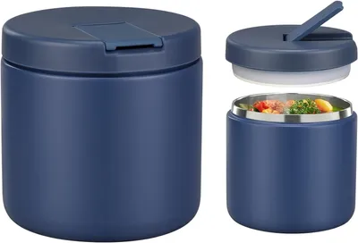 Thermo-Behälter 560 ml Edelstahl auslaufsicher isoliert blau