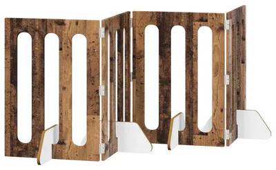 Immagine prodotto di vidaXL Recinto pieghevole per animali domestici, 4 pezzi, legno di quercia, 201 x 38 x 70 cm