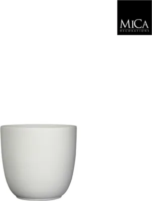 Produktbild von Tusca Topf rund weiß matt h16xd17 cm
