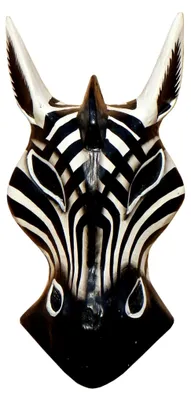 Produktbild von Zebra Holzmaske 20 cm aus Afrika, handgefertigt