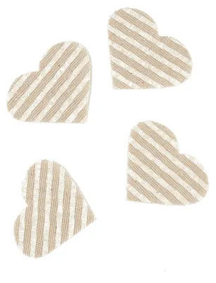 Produktbild von 24 Streudeko Herzen aus Leinen, gestreift, 5,5 x 4 cm - Einheitsgröße