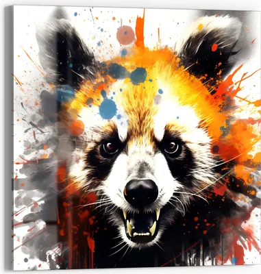 Produktbild von DEQOART Glasbild Echtglas 30x30 cm 'Wilder Fuchsgeist' Wandbild Bild modern Deko