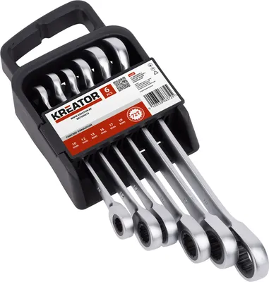 Obrázok produktu pre 6-dielna sada račňových kľúčov KREATOR - 10-19 mm