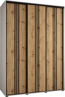 Produktbild von MEBLE KRYSPOL Davos 6 Schrank, drei Türen - 235,2x170x60 cm - Weiß Artisan Schwarz