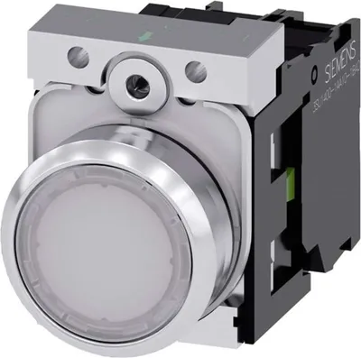 Produktbild von Siemens 3SU1152-0AB60-1BA0 - Metall - Kunststoff - Schwarz - Silber - Weiß - 320 V - 30 mm - 60,7 mm - 40 mm