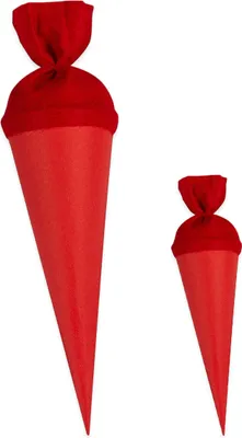Produktbild von itenga Bastelschultüte 70cm und Geschwister 35cm mit Filzverschluss ROT Set