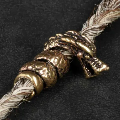Produktbild von Drachensilber Bartperle Drache Bronze Bartschmuck Haarschmuck