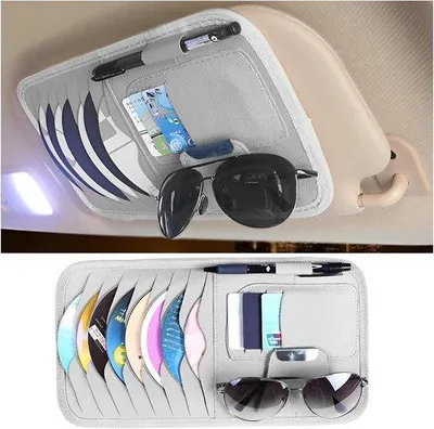 Immagine prodotto di Portaoggetti per occhiali da sole - Custodia per CD - Custodia per occhiali da sole e CD - grigio.