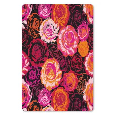 Produktbild von MuchoWow® Mauspad Mousepad Rosen - Muster - Blumen 40x60 cm - Mousepads - Maus Mat - Pad - Mausunterlage - Schreibtisch Accesoire
