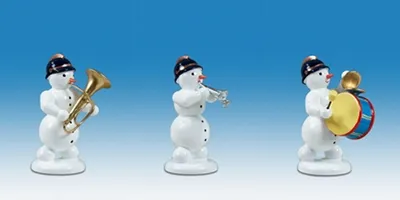 Produktbild von Holzfigur Schneemänner 3tlg. Höhe 6,5cm NEU