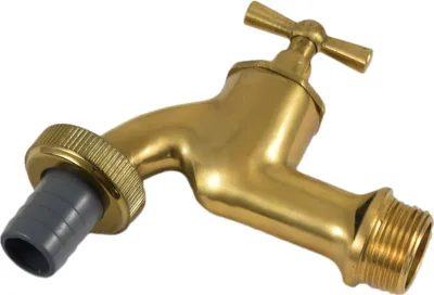 Produktbild von Agora-Tec®  Messing poliert Wasserhahn 3/4 Zoll AG mit 3/4 Zoll Schlauchtülle (Auslaufventil für Gartenschlauch)