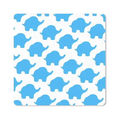 Produktbild von MuchoWow® Mauspad Mousepad Blau - Elefant - Design 30x30 cm - Mousepads - Maus Mat - Pad - Mausunterlage - Gaming