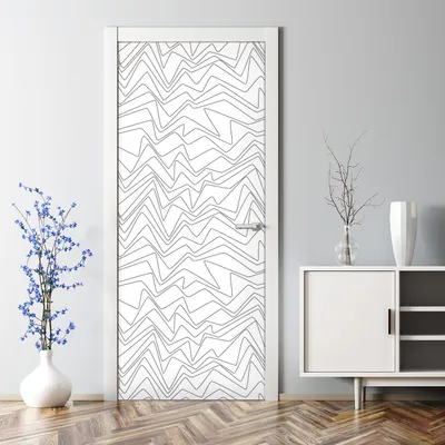 Produktbild von Dekorative Türposter selbstklebend Wandaufkleber Türaufkleber Linien schwarz-weiß 77 x 200 cm