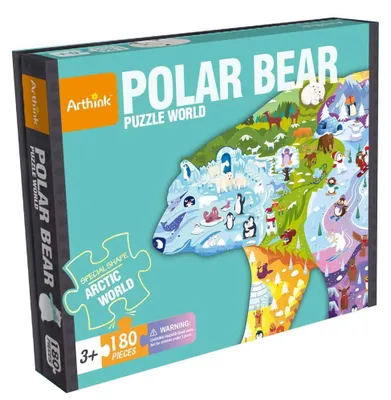 Produktbild von Lernpuzzle Eisbär - 180 Teile - Motivpuzzle Tiere der Arktis ab 7 Jahren