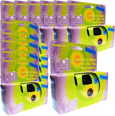 Productafbeelding van Wegwerpcamera Set - Feestcamera Bruiloftscamera - Momenten Vangen - Met Ingebouwde Flits - 12 Stuks - Wit