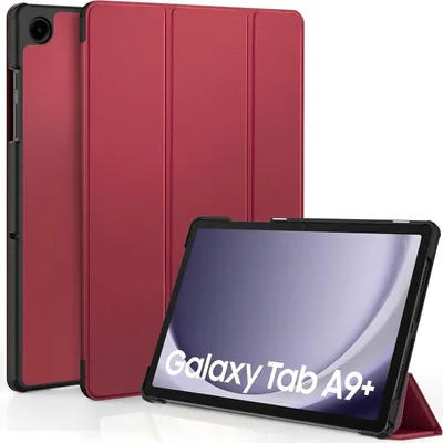 Image de EasyAcc Samsung Galaxy Tab A9+ 11 pouces 2023 Housse en cuirPolyuréthanevin rouge