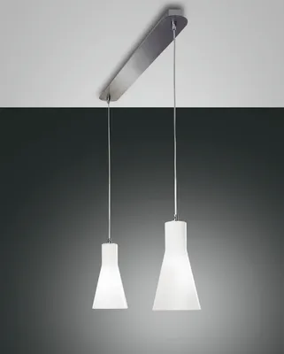 Produktbild von Fabas Luce Pendelleuchte chrom Glas weiß 2xE27