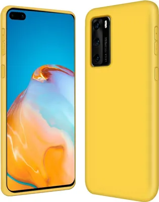 Produktbild von Conie TPU Schutzhülle für Huawei P40 Tasche Case Cover Bumper Silikon Mikrofaser Inlay Hülle in Gelb matt