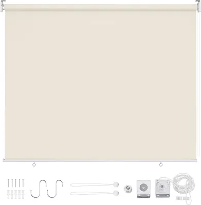 Obrázok produktu pre Izrielar Vertikálna markíza 180x140 cm Balkónová roleta Béžová Ochrana proti UV žiareniu Ochrana proti slnku Ochrana proti pohľadu Vodotesná Odolná voči poveternostným vplyvom Balkón Terasa