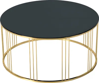 Image de Table basse noire en acier inoxydable moderne et élégante