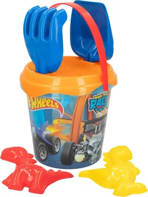 Zdjęcie produktu dla Zestaw zabawek plażowych Hot Wheels, wiaderko 18 cm, 6 szt.