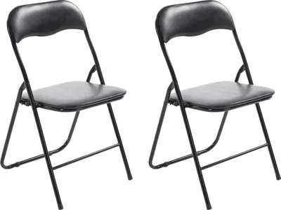 Produktbild von 2er Set Klappstuhl HLO-CP52 schwarz/schwarz