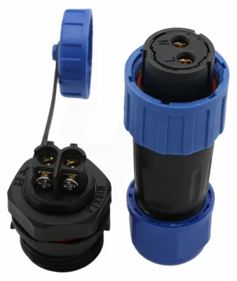 Productafbeelding van 2-pins 16A elektrische connector, waterdicht, schroefaansluiting voor outdoor-apparaten