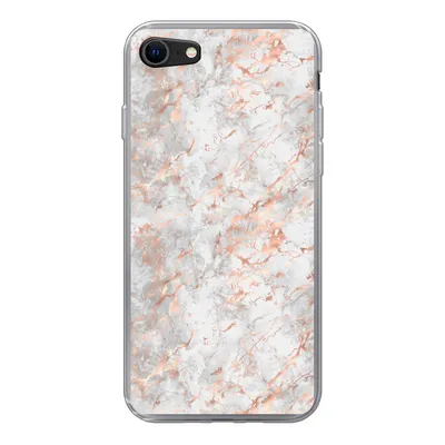 Produktbild von MuchoWow® Handyhülle Schutzhülle Hülle für iPhone 8 Roségold - Marmor - Weiß - Gemustert Silikon Softcase Handy Hülle - Schutzhaube