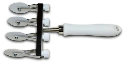 Nudelschneider elektrisch, 4 Messer, Edelstahl, silber