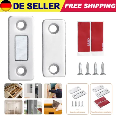 Produktbild von 10 Stück Magnetschnäpper Magnete für Schranktüren Ultra Dünn Türmagnete Selbstklebend für Möbel Schrankmagnete Stark Schrank Magnete Magnetverschluss Schubladen Magnet Türschließer Möbelmagnete