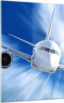 Produktbild von Bilder auf glas - Einteilig - Luftfahrt Flugzeug Flug - 50x70cm - Glasbilder - Wandbilder - Bilder - zum Aufhängen bereit - Wanddekoration aus Glas - Glas Bilder - Wandbild auf Glas - GPA50x70-2537