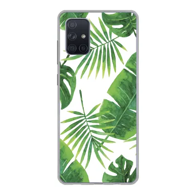 Produktbild von MuchoWow® Handyhülle Schutzhülle Hülle für Samsung Galaxy A51 5G Tropisch - Blätter - Muster Silikon Softcase Handy Hülle - Abbildung