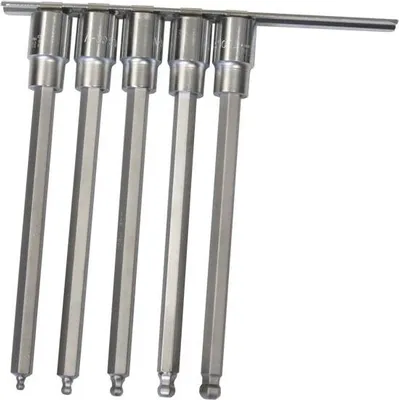 Image de jeu de 5 clés à douille hexagonales Jeu de clés à six pans 1/2" carré 4-10 mm