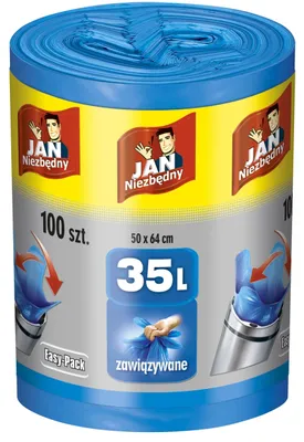 Zdjęcie produktu dla Jan Niezbędny Worki na śmieci 35L Easy Pack 100 sztuk
