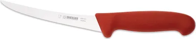 Produktbild von Giesser Messer Ausbeinmesser Fleischermesser rutschfest scharf Klinge gebogen - 15 cm, Sehr flexibel, Rot