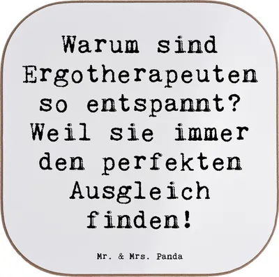 Produktbild von Mr. & Mrs. Panda Untersetzer für Gläser Spruch Ergotherapeutin Balance - Weiß - Geschenk, Motorische Fähigkeiten, Berufe, personalisierte Geschenke, gläseruntersetzer