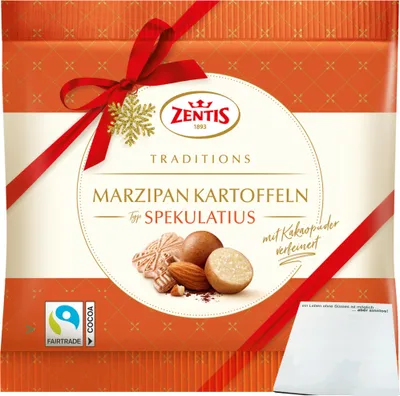 Produktbild von Zentis Marzipan Kartoffeln Spekulatius (100g Beutel) + usy Block