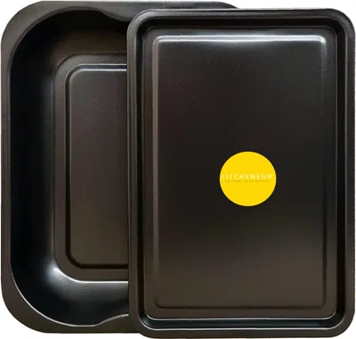 2er-Set Backbleche, antihaftbeschichtet, 33 & 32 cm, ofenfest