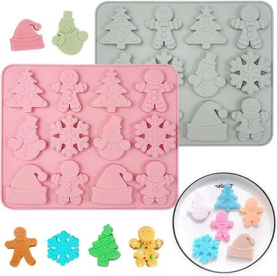Produktbild von Silikonform für Chocolade - 2er Set Schneeflocken-Weihnachtsform - Backform - Silikon - Keramikform