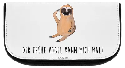 Produktbild von Mr. & Mrs. Panda Kosmetiktasche Faultier Vogel - Weiß - Geschenk, Kulturbeutel, Faultiere, Organizer, faul, Make-up, Tasche, Waschtasche, Spinner, Schminktasche klein