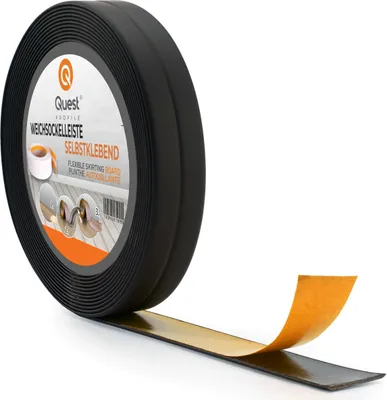 Obrázok produktu pre QUEST Mäkká samolepiaca lišta 10x10mm pre kuchyňu a kúpeľňu Ohyb PVC tesniaca páska Tesnenie spojov Čierna 5m