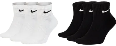 Produktbild von Nike SX7677 Socken Damen Herren Kurz Sportsocken Sparset - Größe: 42-46 - Farbe: 3 Paar weiss 3 Paar schwarz