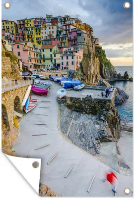 Produktbild von MuchoWow® 60x90 cm Outdoor-Poster Gartendeko Sichtschutz Garten Poster für den Garten  Sonnenuntergang über Manarola in Cinque Terre