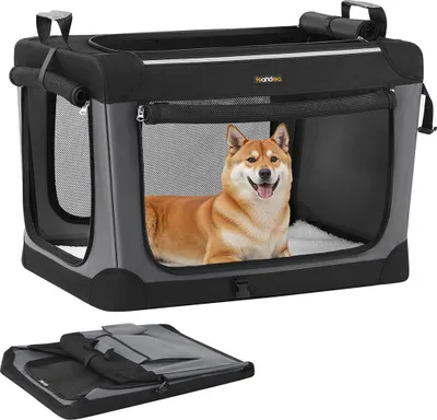 Produktbild von Faltbare Hundebox – Netzgewebe – langlebig und tragbar – 76,2 x 53,4 x 53,4 cm – schwarz