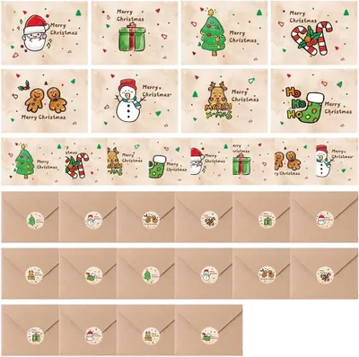 Produktbild von Karten Set Weihnachtskarten, 16 Stück, 8 Designs, mit Umschlägen, 11,5 x 8,5 cm, für die Feiertage