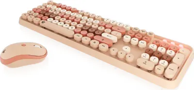 Produktbild von KeySonic Desktop-Set KSKM-8200M-RF (DE) Wireless sand/creme