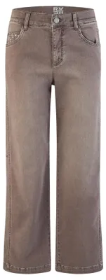Produktbild von Rabe Damen-Hose im Straight-Leg-Schnitt, Braun, Größe 36, mit Steinmotiv