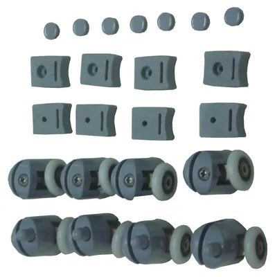 Produktbild von 8x Türrolle M1 Rolle Glastürrolle Rollenführung Schiebetürbeschlag Dusche Tür