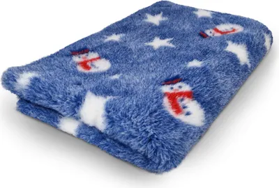 Produktbild von Vet Bed Christmas Schneemann Frosty blau 150 x 100 cm