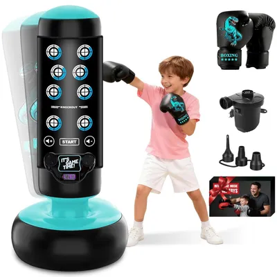 Productafbeelding van Solidchoice - Opblaasbare Bokszak Set voor Kinderen met Bokshandschoenen